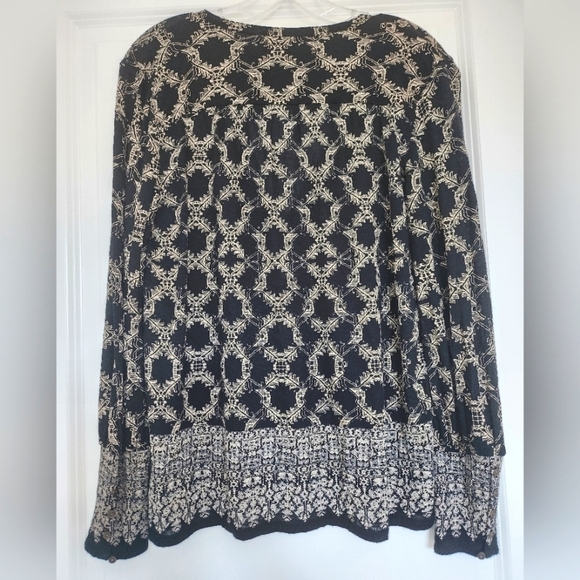 Lucky Brand black and tan long sleeve tunic size Small - Picture 2 of 6